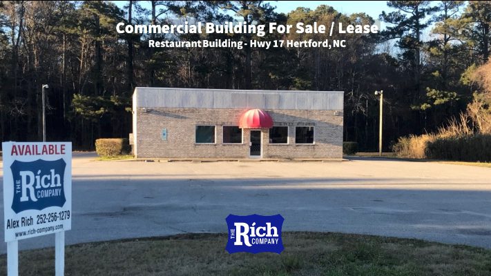 Commercial Building For Sale / Lease • Restaurant Building - Hwy 17 Hertford, NC