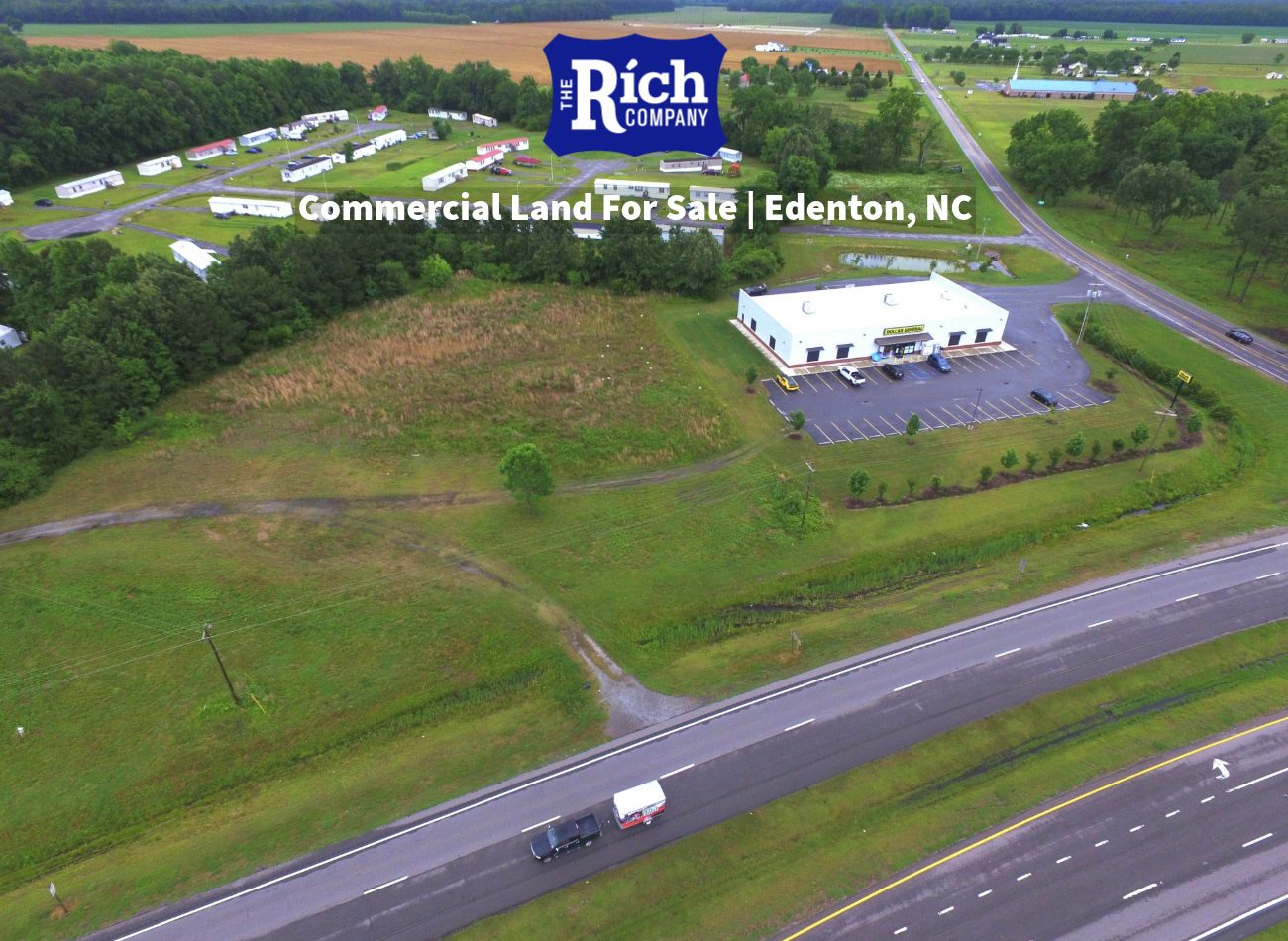 Commercial Land For Sale on HWY 17 in Edenton -±2.85 acre commercial property ideally located in Perquimans County near the Chowan County border. The site offers access from Highway 37 and features approximately 237 feet of road frontage along busy US Highway 17.